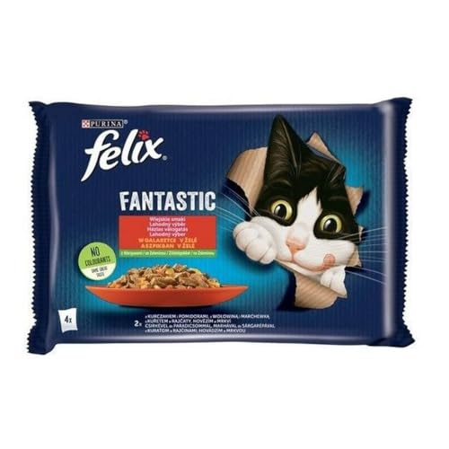 Purina Katzenfutter Felix Fantastic Huhn Rindfleisch Karotte Tomate 340 g von Felix