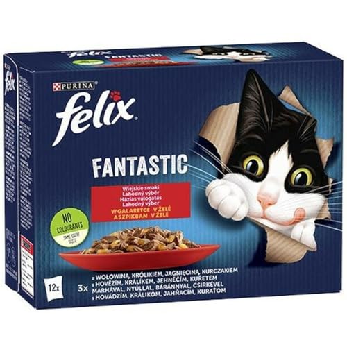 Purina Katzenfutter Huhn Rindfleisch Lamm Kaninchen 12 x 85 g von Felix