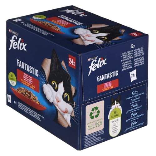 Purina Katzenfutter Huhn Rind Lamm Kaninchen 24 x 85g von Felix