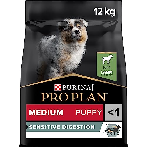 Pro Plan PURINA PRO PLAN Medium Puppy Sensitive Digestion, Welpenfutter trocken, reich an Lamm, 1er Pack (1 x 12 kg) von Pro Plan