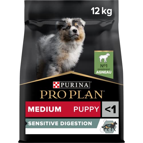 Pro Plan PURINA PRO PLAN Medium Puppy Sensitive Digestion, Welpenfutter trocken, reich an Lamm, 1er Pack (1 x 12 kg) von Pro Plan