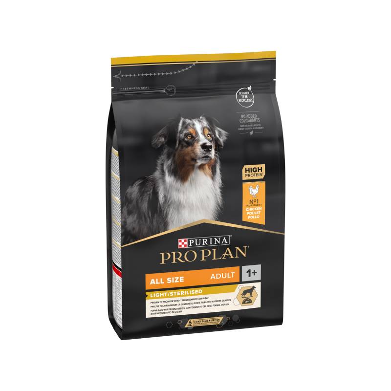 Purina Pro Plan Light/Sterilised All Size Adult Hundefutter - Huhn - 3 kg von Purina Pro Plan