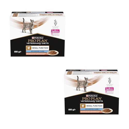 Purina Pro Plan Veterinary Diets NF Renal Function | Doppelpack | 2 x 10 x 85 g | Nassfutter für Katzen | Spezielle Nährstoffmischung mit niedrigem Phosphorgehalt | Lachs von Purina