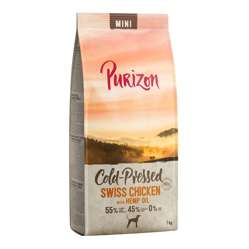 1 kg Purizon zum Probierpreis! - Adult Kaltgepresst: Mini Schweizer Poulet mit Hanföl von Purizon