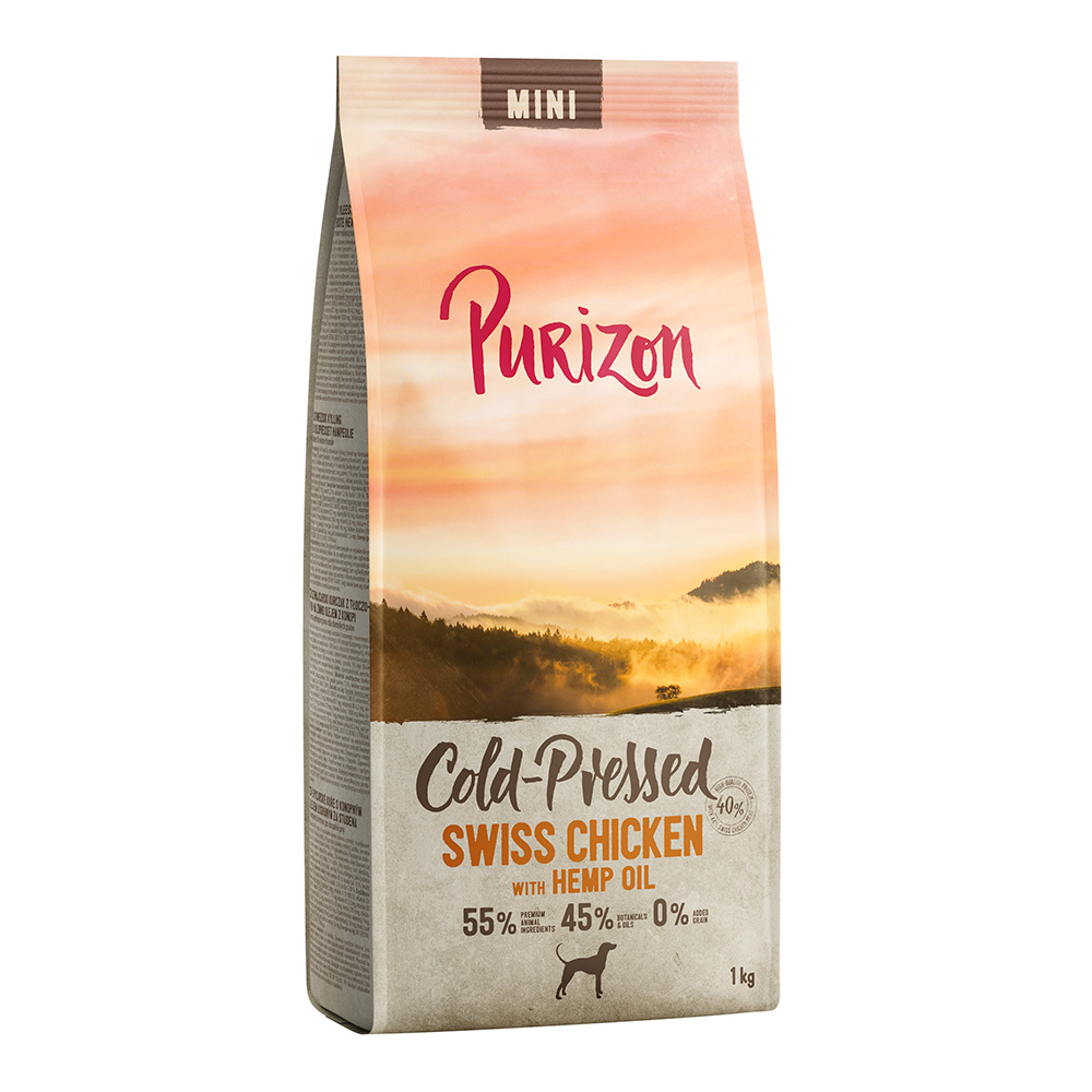 1 kg Purizon zum Probierpreis! - Adult Kaltgepresst: Mini Schweizer Poulet mit Hanföl von Purizon