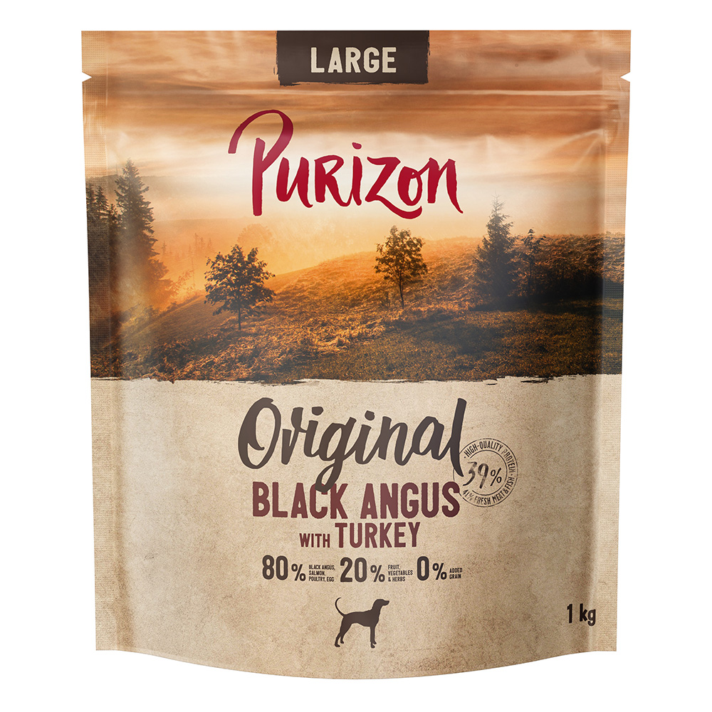 1 kg Purizon zum Probierpreis! - NEU: Large Adult Black Angus-Rind mit Truthahn von Purizon