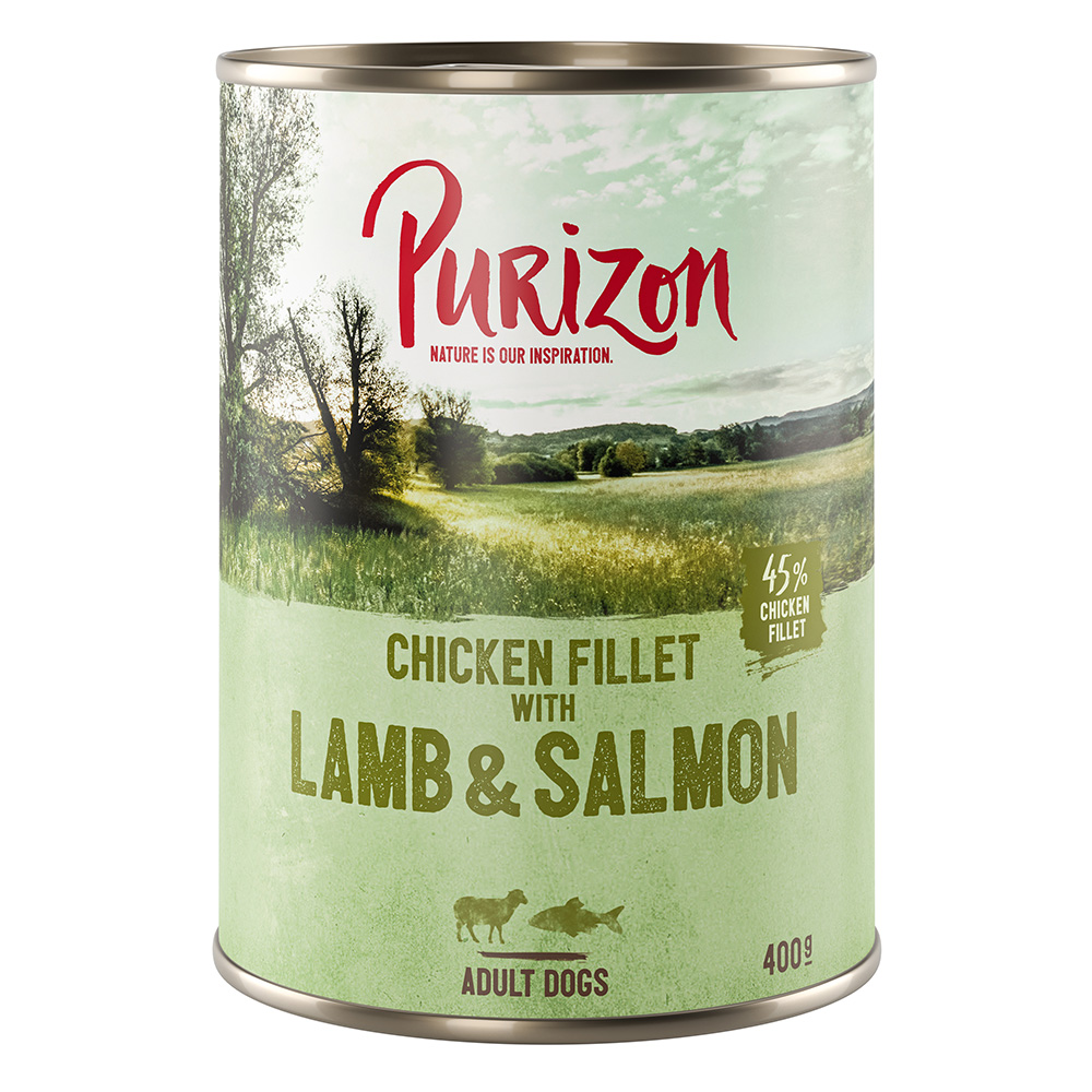 10+2 gratis! Purizon Adult 12 x 400 / 800 g  - Lamm & Lachs mit Kartoffel und Birne (12 x 400 g) von Purizon