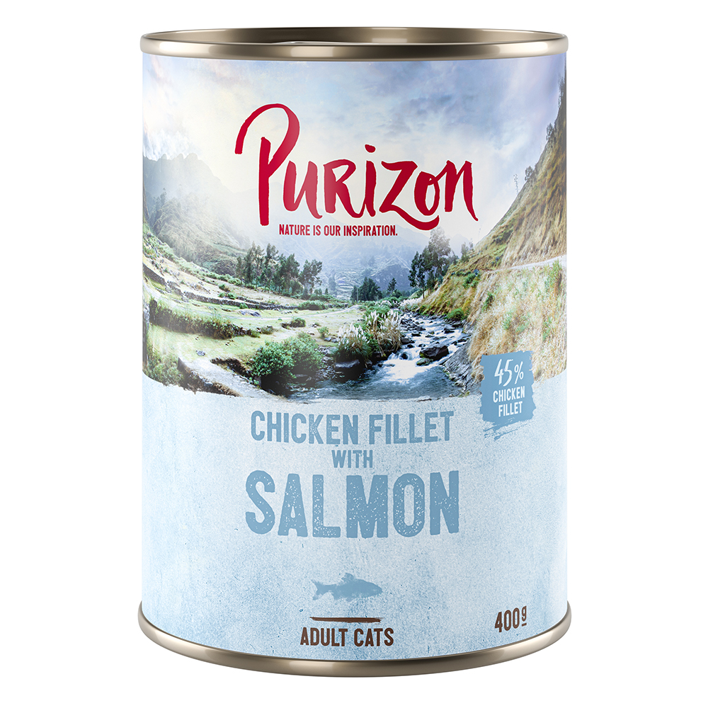 10 + 2 gratis! 12 x 200 g/ 400 g Purizon Adult - Hühnerfilet mit Lachs (12 x 400 g) von Purizon