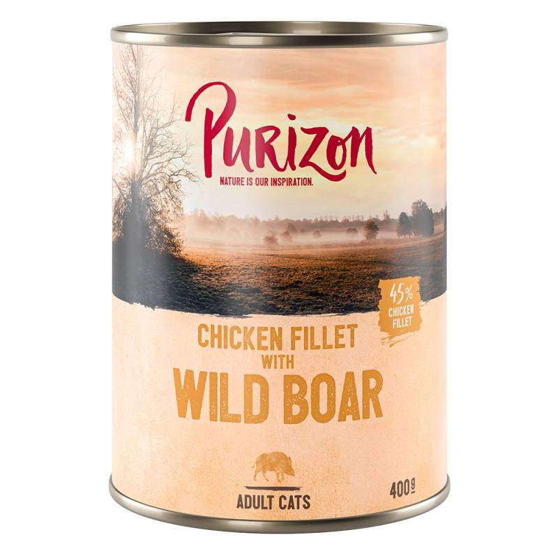 10 + 2 gratis! 12 x 200 g/ 400 g Purizon Adult - Hühnerfilet mit Wildschwein (12 x 400 g) von Purizon