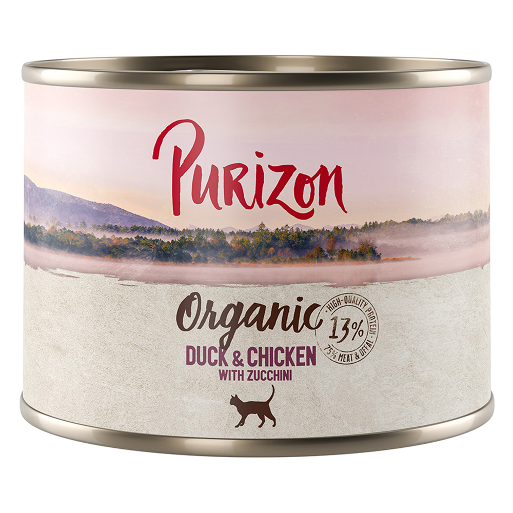 10 + 2 gratis! 12 x 200 g/ 400 g Purizon Adult - Organic Ente und Huhn mit Zucchini (12 x 200 g) von Purizon