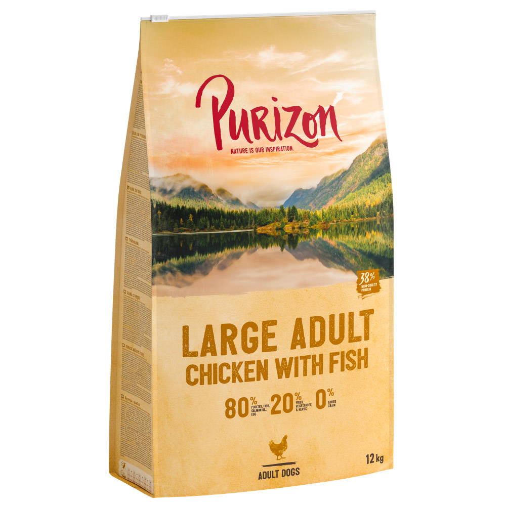 10 € Rabatt! 12 kg Purizon - Large Adult Huhn mit Fisch von Purizon