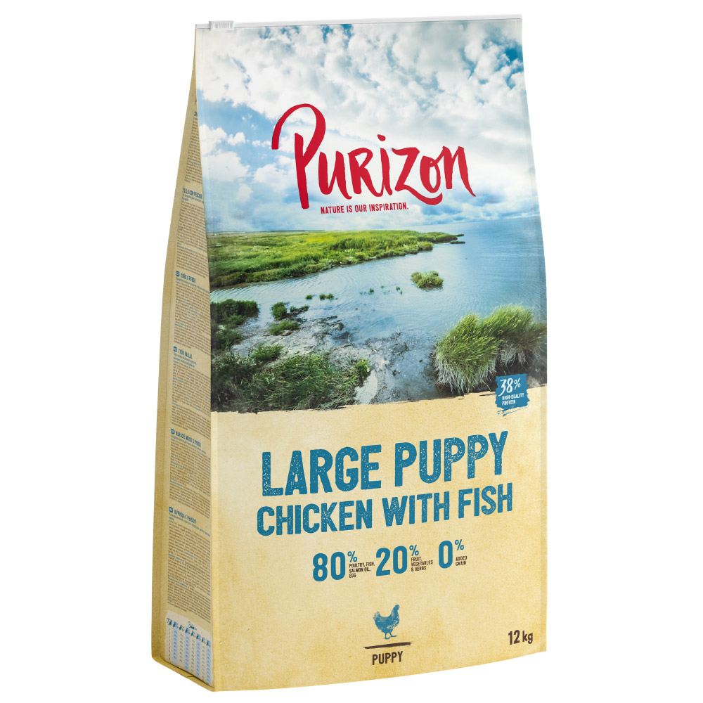 10 € Rabatt! 12 kg Purizon - Large Puppy Huhn mit Fisch von Purizon