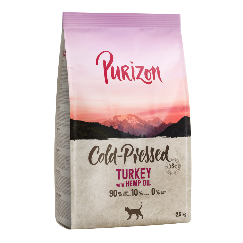 10 € Rabatt: 6,5 kg Purizon  - 2 x 2,5 kg Kaltgepresst: Pute mit Hanföl von Purizon