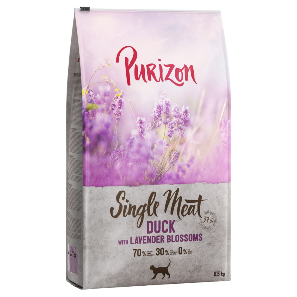 10 € Rabatt: 6,5 kg Purizon  - Single Meat Ente mit Lavendelblüten von Purizon