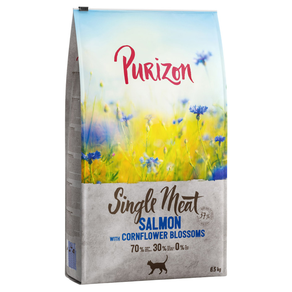 10 € Rabatt: 6,5 kg Purizon  - Single Meat Lachs mit Kornblumenblüten von Purizon