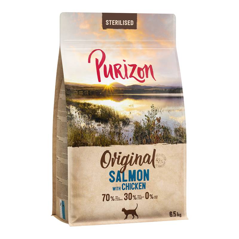 10 € Rabatt: 6,5 kg Purizon  - Sterilised Adult Lachs mit Huhn von Purizon