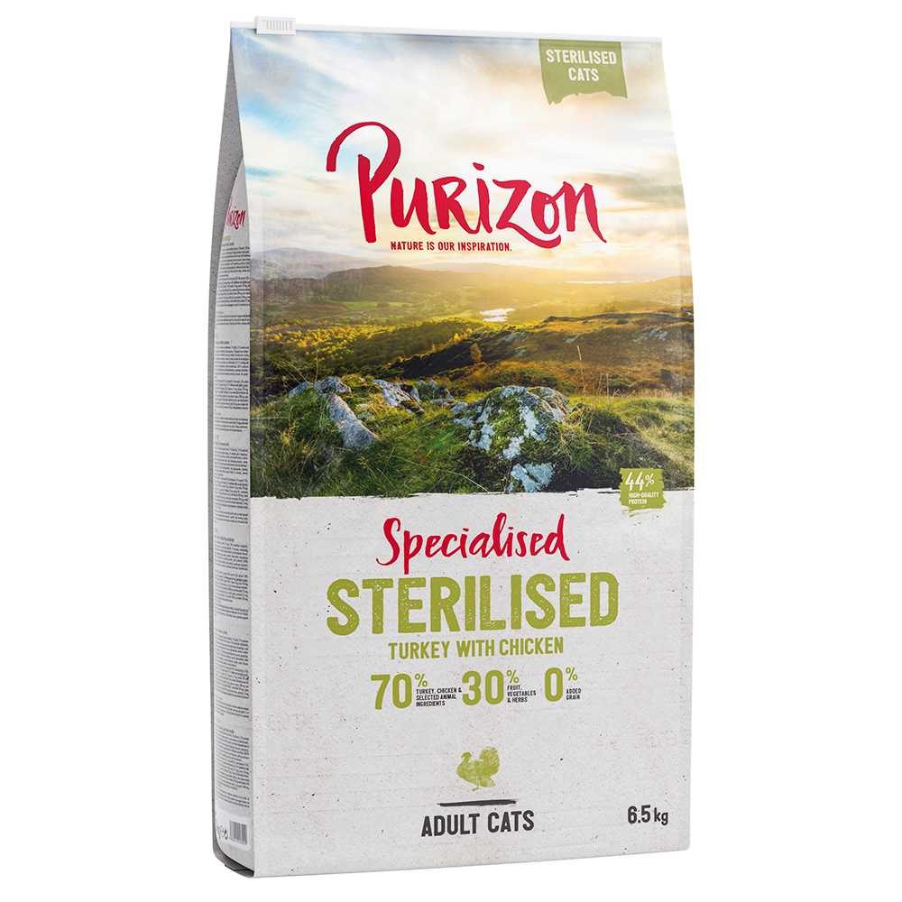 10 € Rabatt: 6,5 kg Purizon  - Sterilised Truthahn & Huhn von Purizon