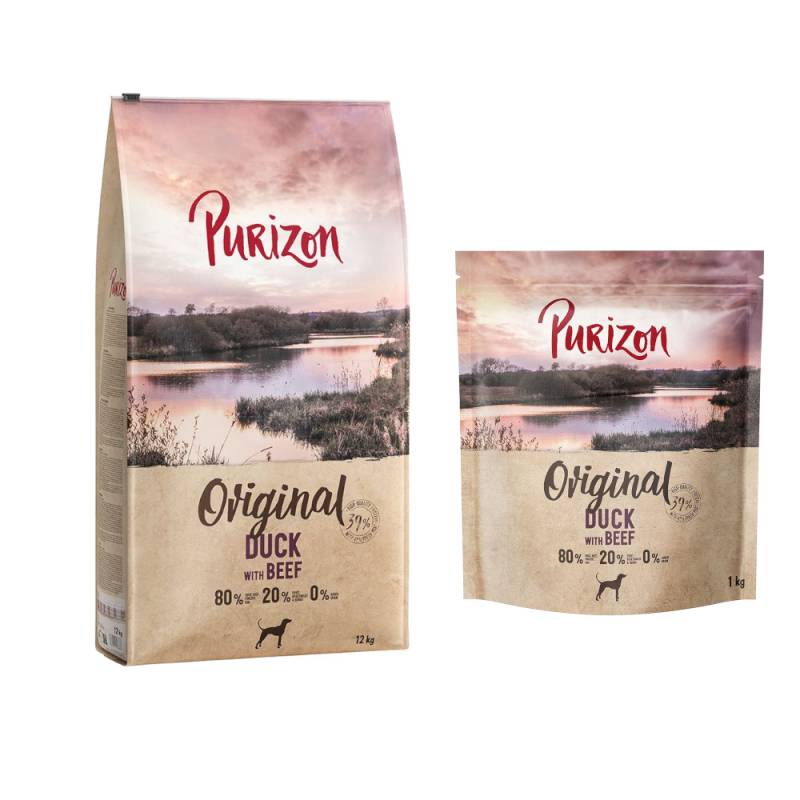 12 kg + 2 kg gratis! 14 kg Purizon  - Ente mit Rind von Purizon