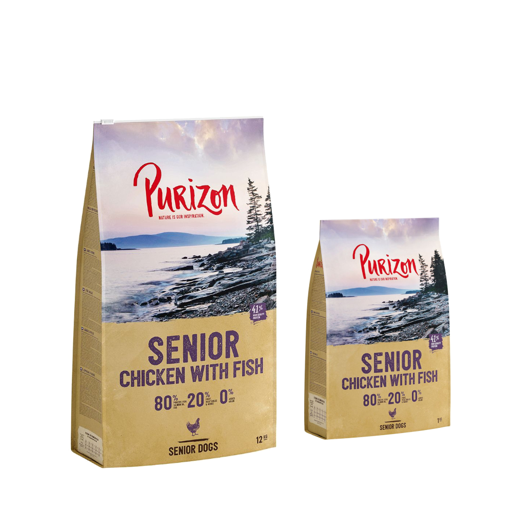 12 kg + 2 kg gratis! 14 kg Purizon  - Senior Huhn mit Fisch von Purizon