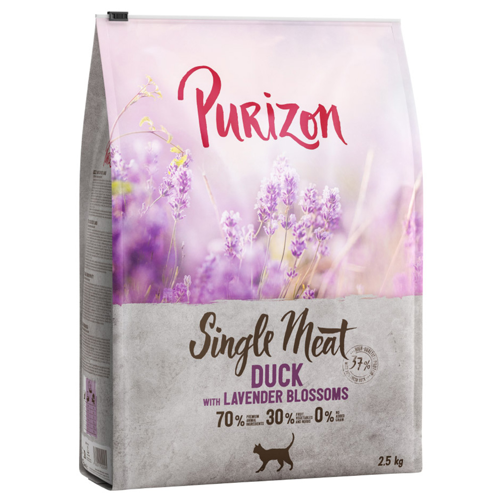 2,5 kg Purizon zum Sonderpreis! - Single Meat Ente mit Lavendelblüten von Purizon