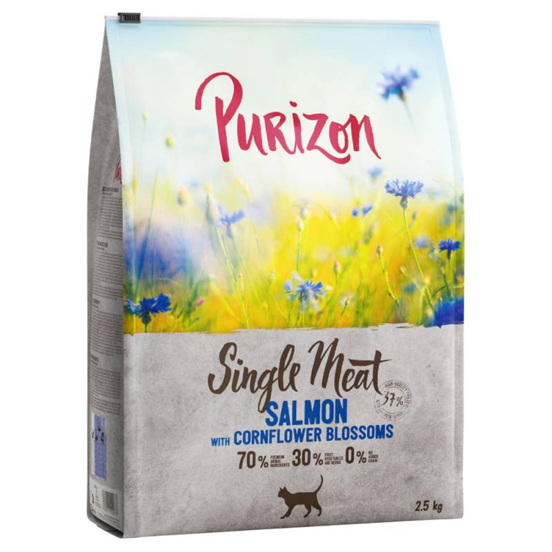 2,5 kg Purizon zum Sonderpreis! - Single Meat Lachs mit Kornblumenblüten von Purizon