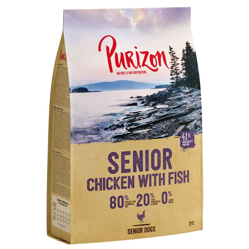 2 x 1 kg Purizon zum Probierpreis! - Senior Huhn mit Fisch von Purizon