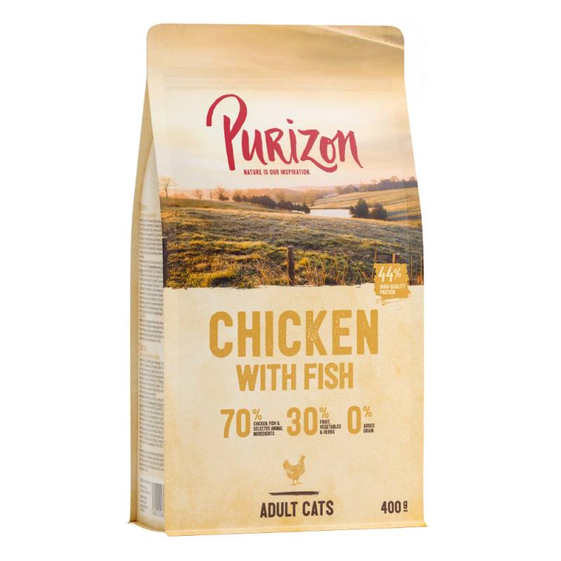 2 x 400 g Purizon Katzentrockenfutter zum Probierpreis! - Adult  Huhn & Fisch von Purizon