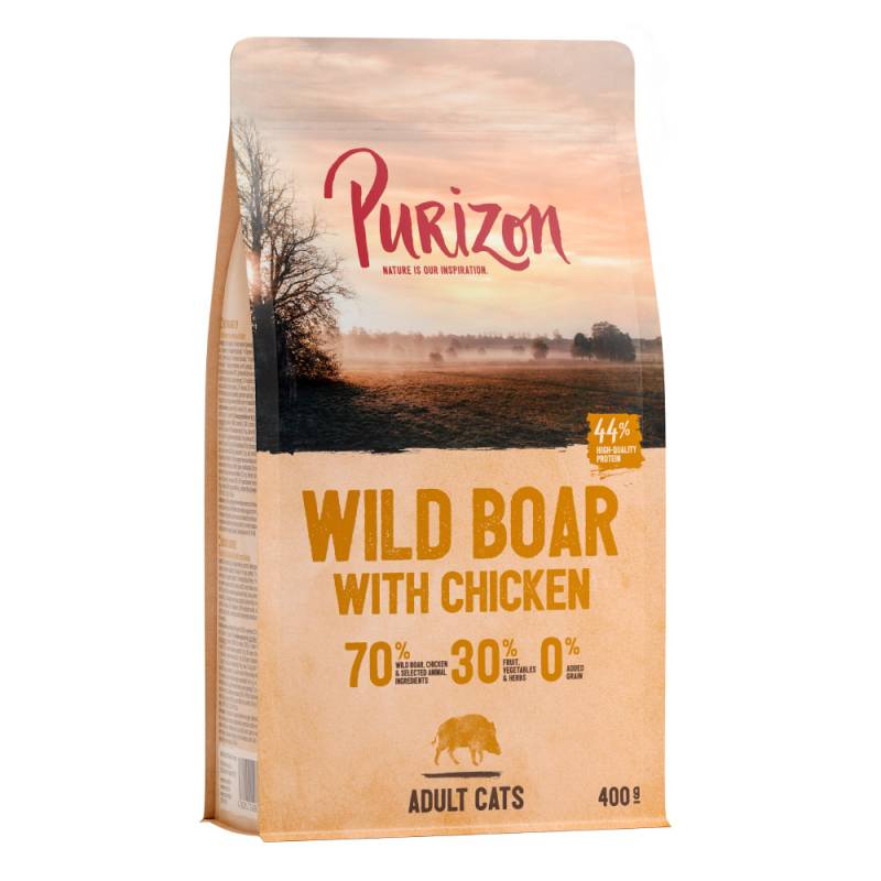 2 x 400 g Purizon Katzentrockenfutter zum Probierpreis! - Adult Wildschwein & Huhn von Purizon