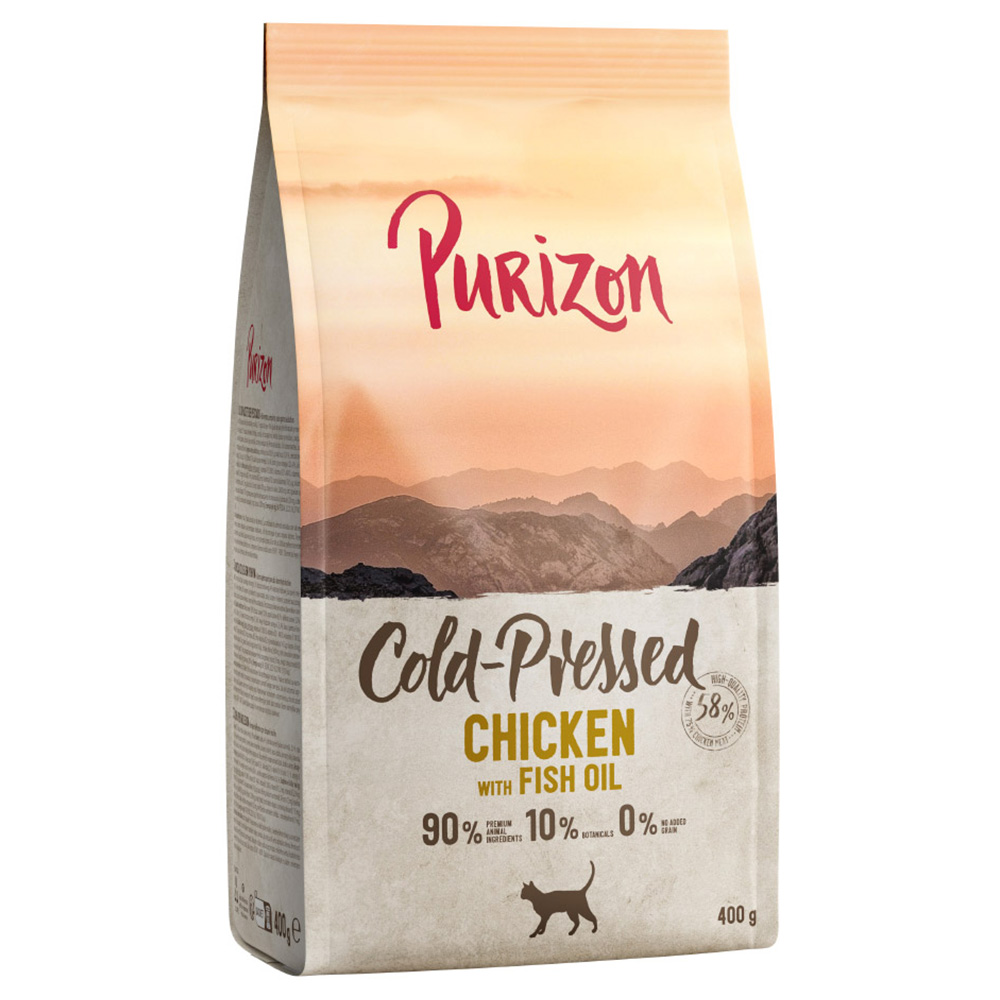 2 x 400 g Purizon Katzentrockenfutter zum Probierpreis! - Kaltgepresst: Huhn mit Fischöl von Purizon