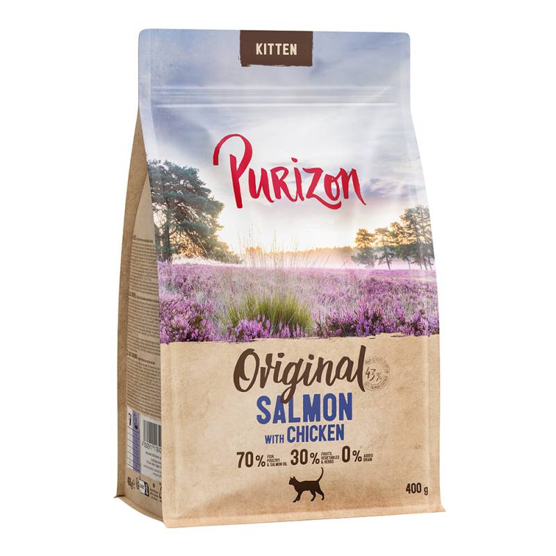 2 x 400 g Purizon Katzentrockenfutter zum Probierpreis! - Kitten Lachs mit Huhn von Purizon