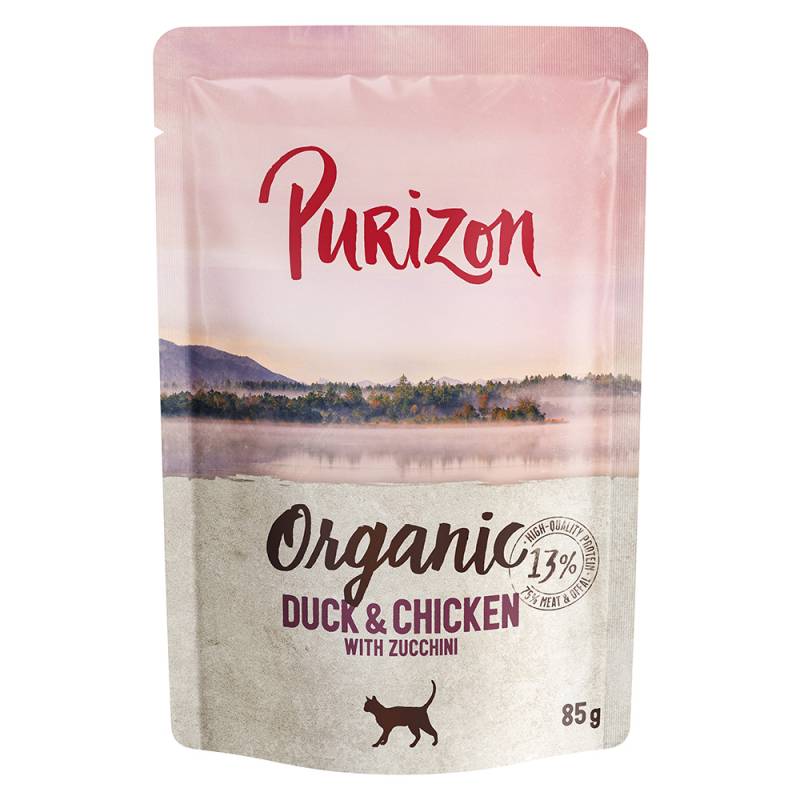 22 + 2 gratis! Purizon 24 x 70 g / 85 g - Organic: Ente & Huhn mit Zucchini (24 x 85 g) von Purizon