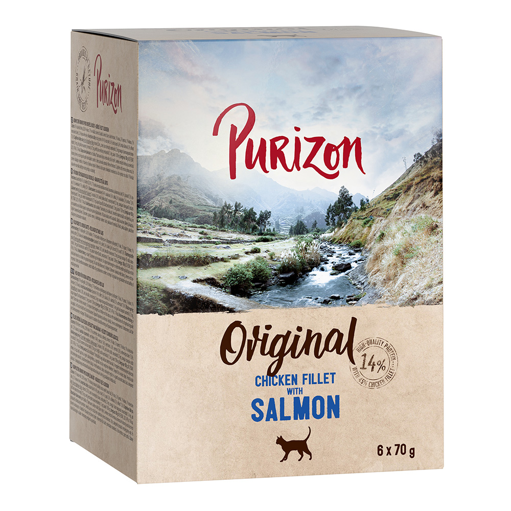 22 + 2 gratis! Purizon 24 x 70 g / 85g - Hühnerfilet mit Lachs von Purizon