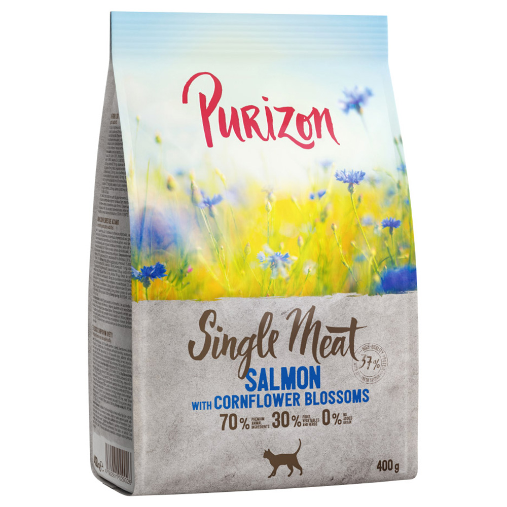 400 g Purizon zum Probierpreis! - Single Meat Lachs mit Kornblumenblüten von Purizon