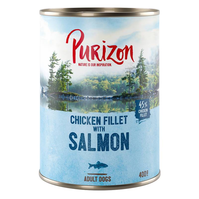 5 + 1 gratis! 6 x 400/800 g Purizon Nassfutter - Lachs mit Spinat und Kokos (6 x 400 g) von Purizon