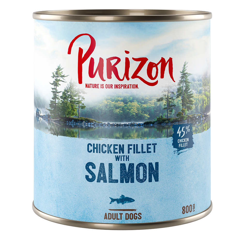 5 + 1 gratis! 6 x 400/800 g Purizon Nassfutter - Lachs mit Spinat und Kokos (6 x 800 g) von Purizon