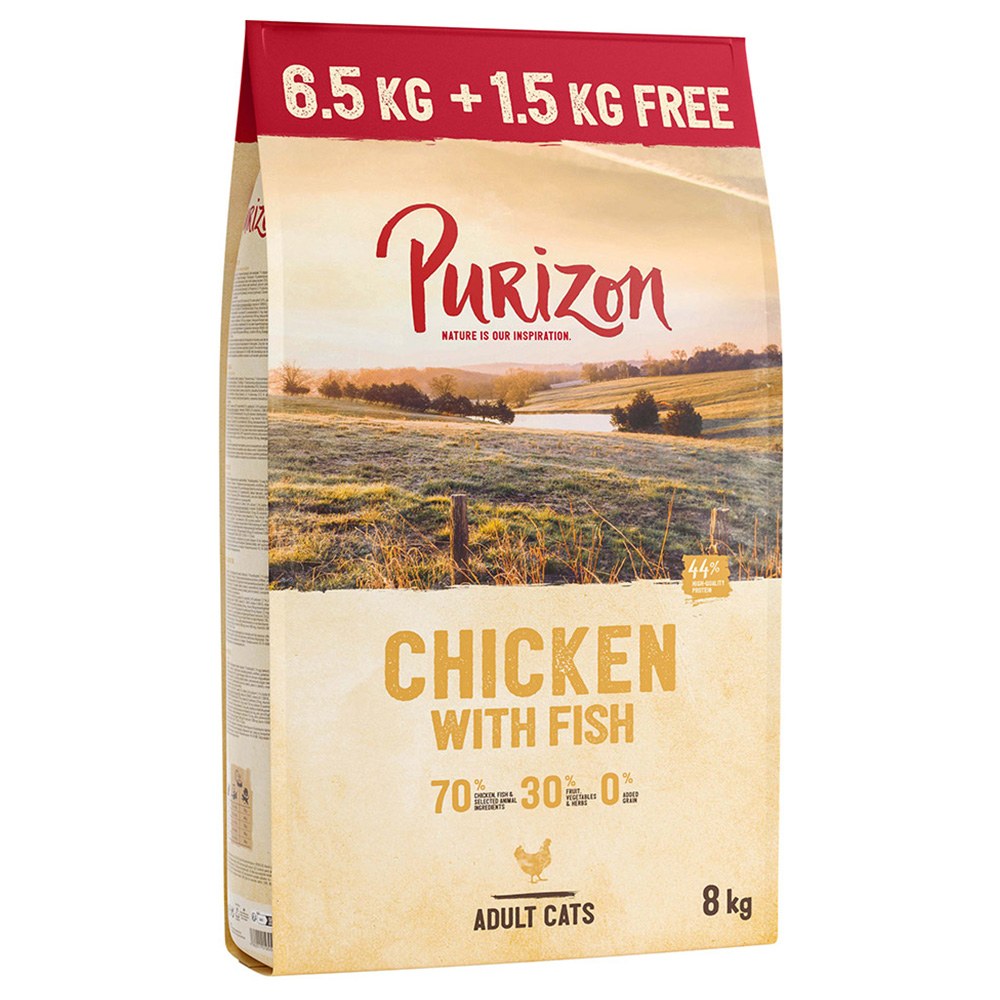 6,5 kg + 1,5 kg gratis! 8 kg Purizon Trockenfutter- getreidefrei - Adult Huhn & Fisch von Purizon