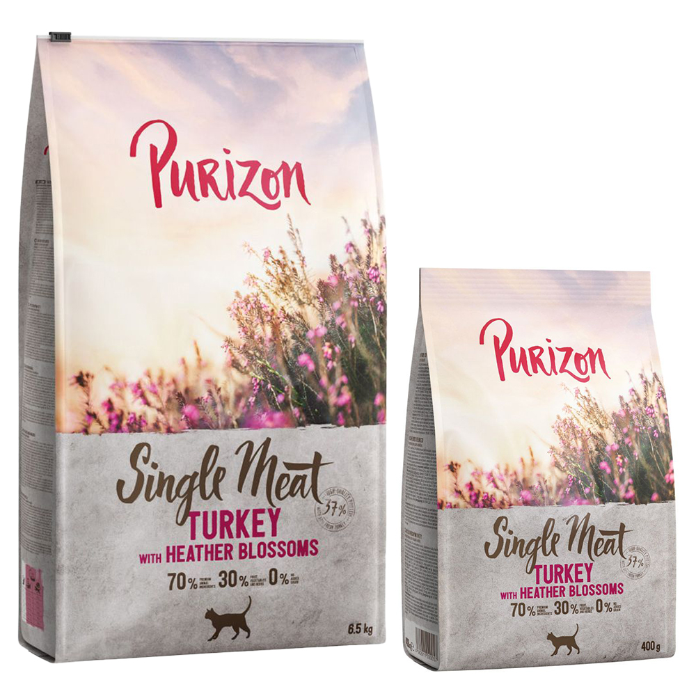 6,5 kg Purizon + 400 g gratis! - Single Meat: Pute mit Heidekrautblüten von Purizon