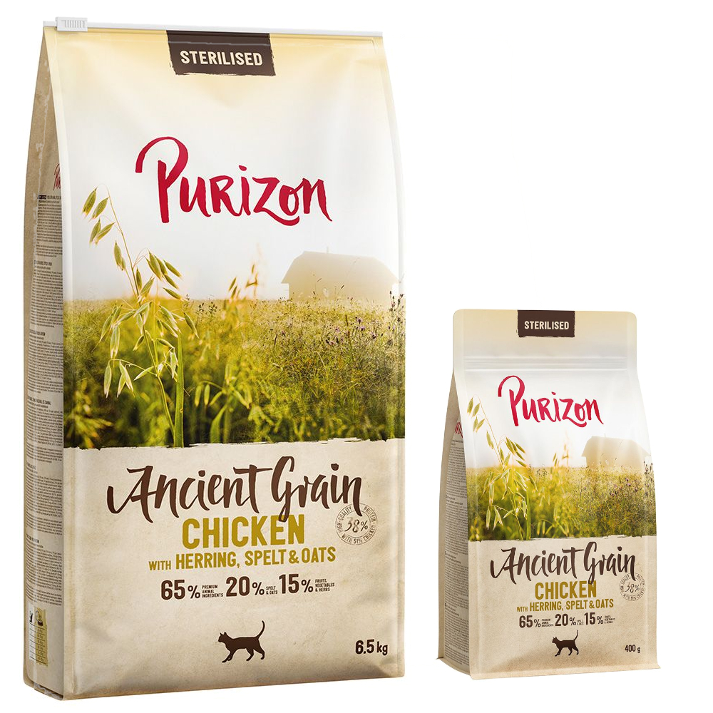 6,5 kg Purizon + 800 g gratis! - Ancient Grain Huhn Sterilised von Purizon