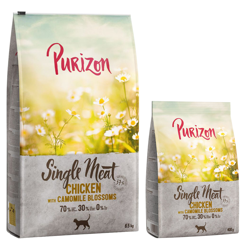 6,5 kg Purizon + 800 g gratis! - Single Meat Huhn mit Kamillenblüten von Purizon