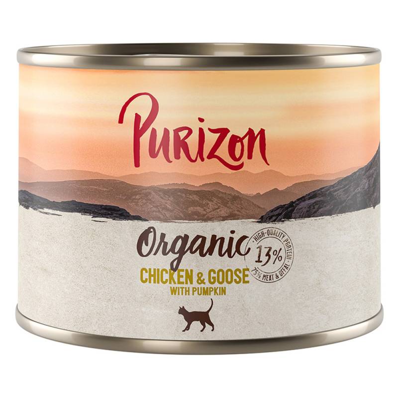 6 x 200 g / 400 g Purizon Adult zum Probierpreis - Purizon Organic Huhn und Gans mit Kürbis (6 x 200 g) von Purizon