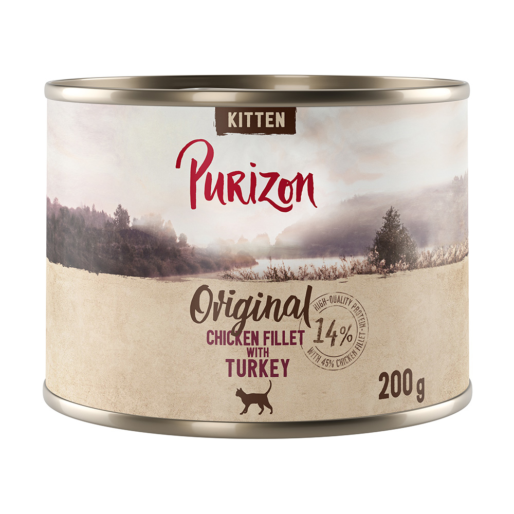 6 x 200 g / 400 g Purizon zum Probierpreis - NEU: Kitten: Hühnerfilet mit Truthahn (6 x 200 g) von Purizon