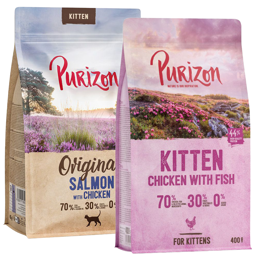 Lebenslangen Rabatt sichern und Jahresvorrat Purizon gewinnen! - Kitten Mix: Huhn mit Fisch + Lachs mit Huhn von Purizon