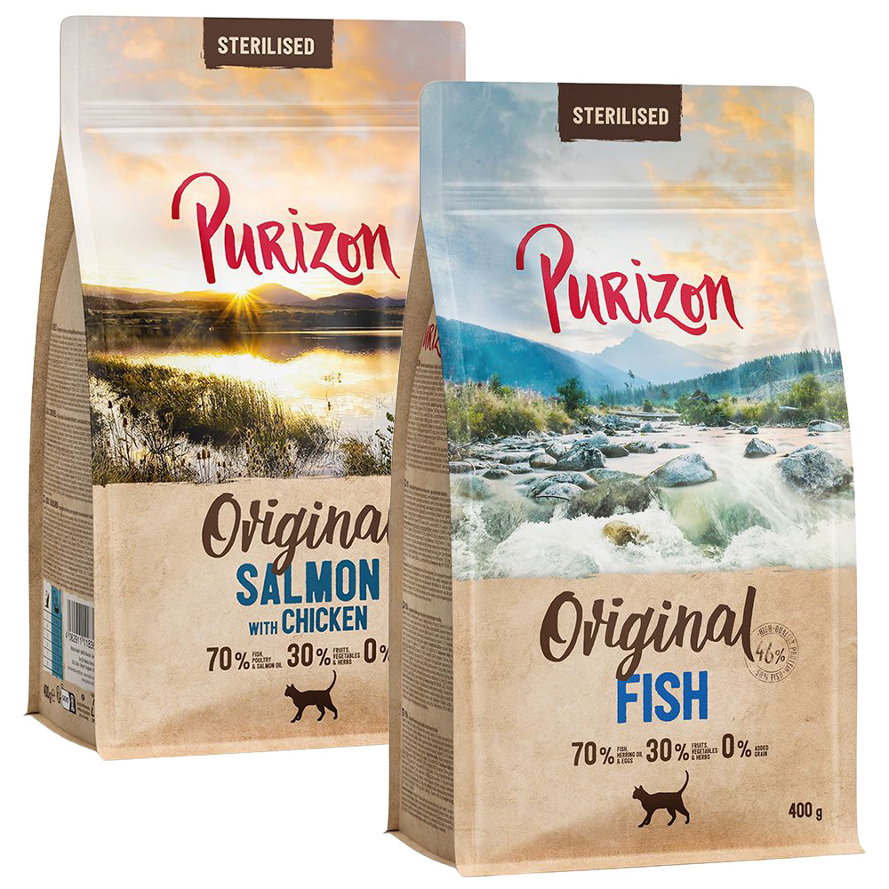 Probiermix Purizon 2 x 400 g  - Sterilised Mix: Lachs mit Huhn + Fisch von Purizon