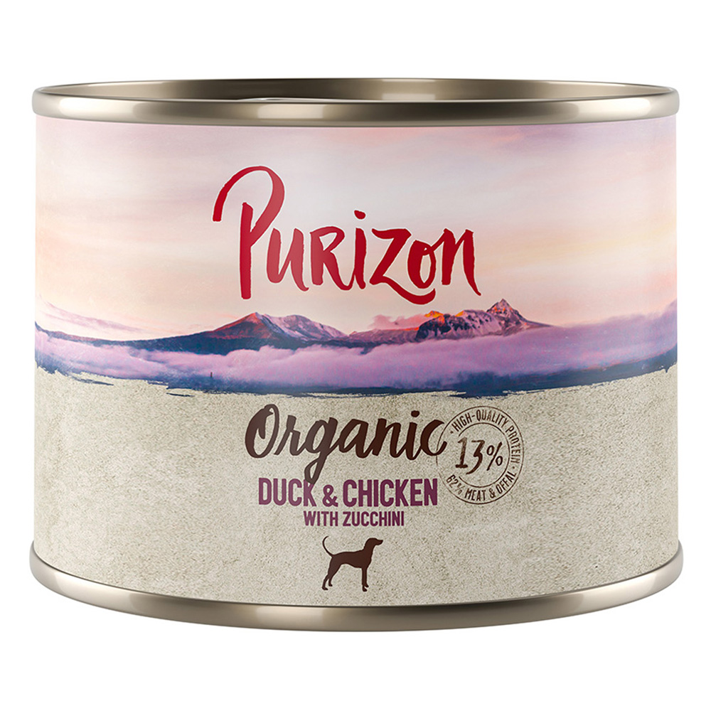 Purizon 6 x 140 g / 200 g / 300 g / 400 g zum Probierpreis - Organic Ente und Huhn mit Zucchini (6 x 200 g) von Purizon