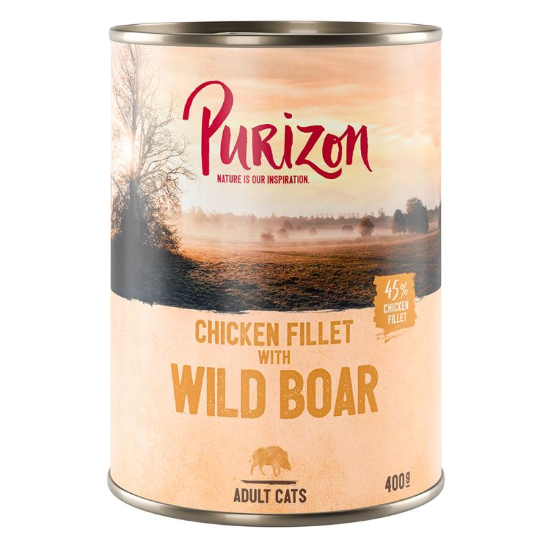 Purizon Adult 12 x 400 g - getreidefrei - Hühnerfilet mit Wildschwein von Purizon
