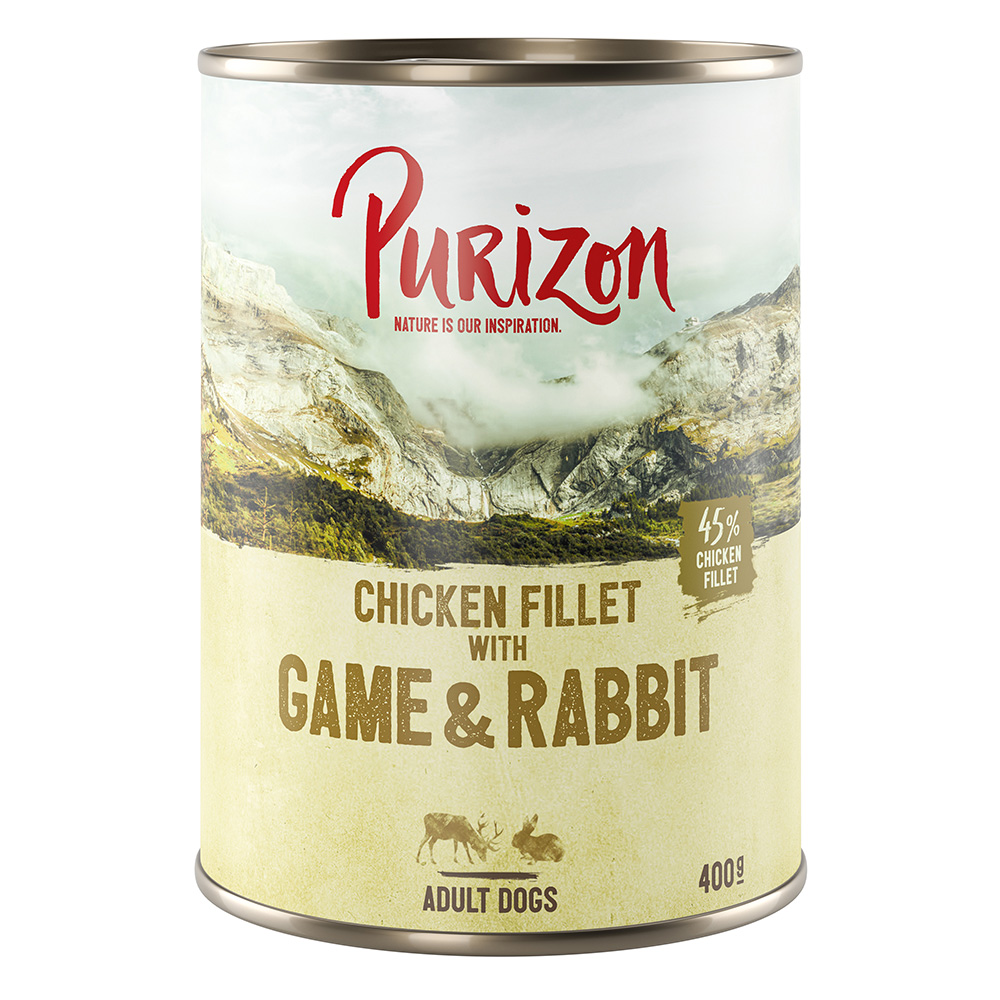 Purizon Original Adult 6 x 400 g - Hühnerfilet mit Wild & Kaninchen, Kürbis und Preiselbeere von Purizon