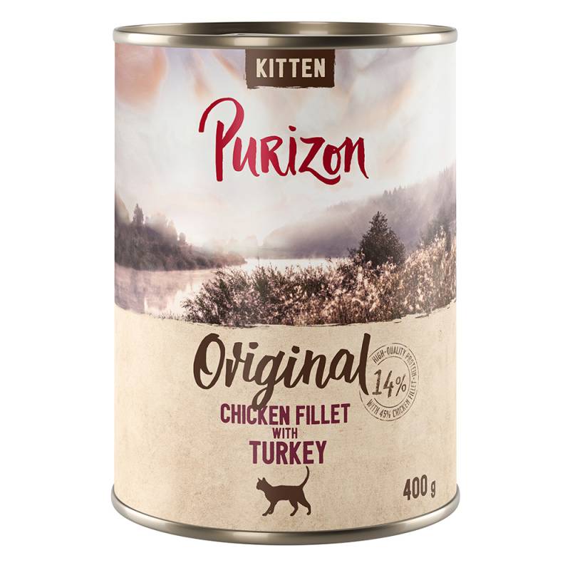 Purizon Kitten 6 x 400 g - getreidefrei - Hühnerfilet mit Truthahn von Purizon