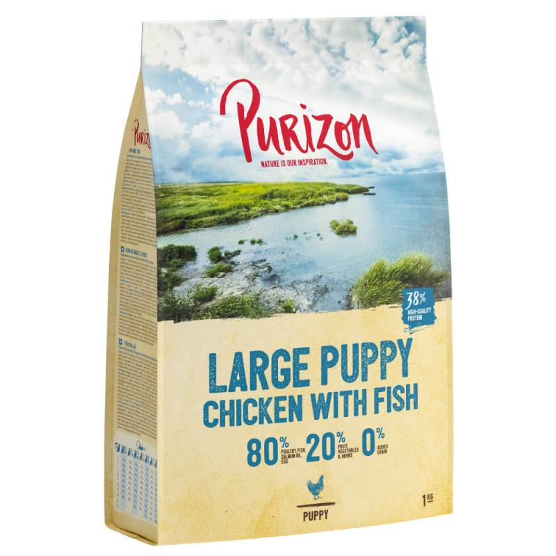 Purizon Large Puppy Huhn & Fisch - getreidefrei - Sparpaket: 4 x 1 kg von Purizon