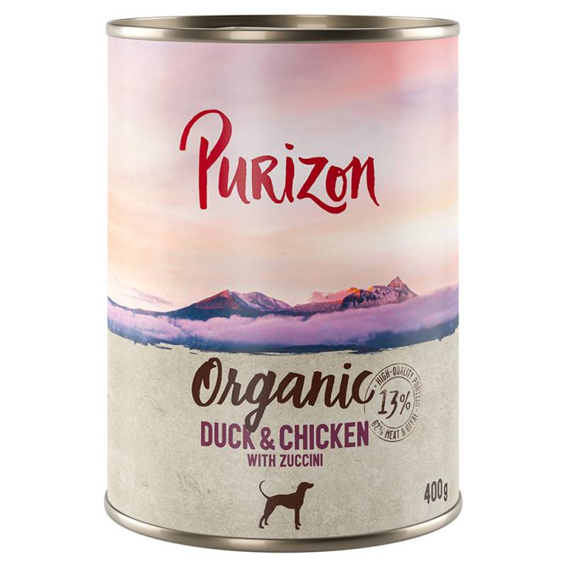 Purizon Organic 6 x 400 g - Ente und Huhn mit Zucchini von Purizon