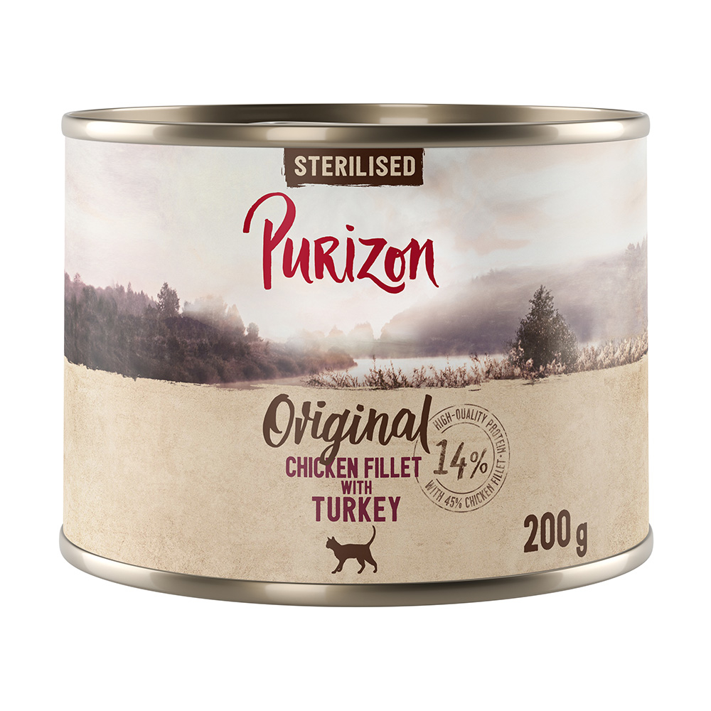 Purizon Original 12 x 200 g - getreidefrei - Sterilised: Hühnerfilet mit Truthahn von Purizon